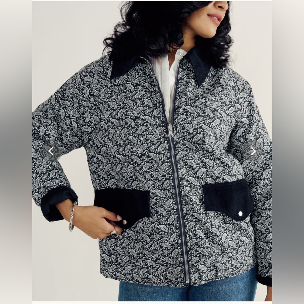 Tecovas Black and White Paisley Patterned Jacket